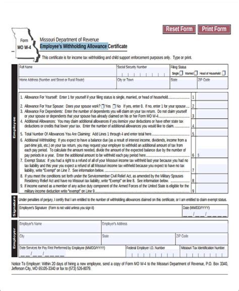 Free 9 Sample Employee Tax Forms In Ms Word Pdf