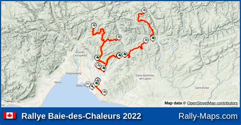 Streckenverlauf Rallye Baie Des Chaleurs 2022 Nacam Rallyekartede