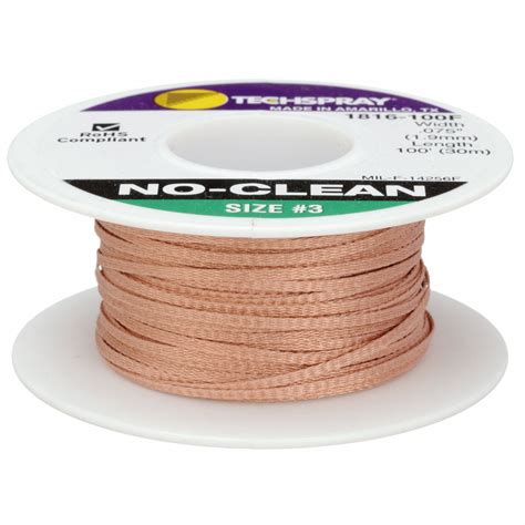 TECHSPRAY Desoldering Braid, 100 ft., Size 3 - 23UL37|1816-100F - Grainger