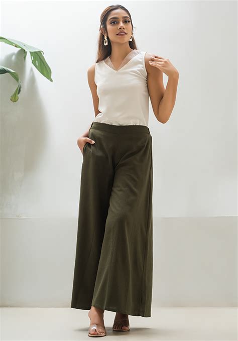 DIXIE GREEN WIDE LEG PANT Nils Online