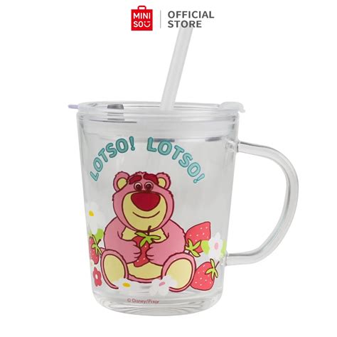 Jual MINISO X Disney Fruit Series Gelas Minum KACA 400mL Glass Sippy