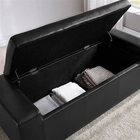 Faux Leather Upholstery Storage Ottoman Bench Bed Bath And Beyond