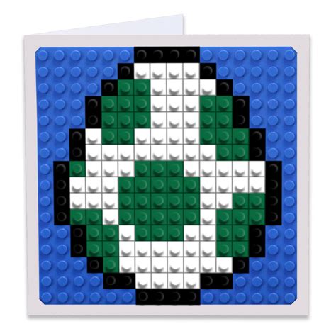 Yoshi Egg Pixel Art Build-On Greeting Card | BRIK