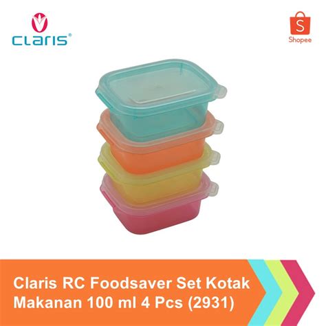 Jual Claris RC Foodsaver Set Kotak Makanan 100 Ml 4 Pcs 2931 Shopee