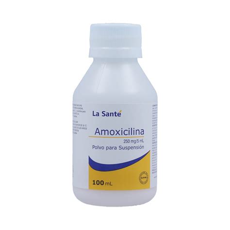 Amoxicilina 250 Mg 5mL Polvo Para Suspensión Oral La Santé Frasco X 100