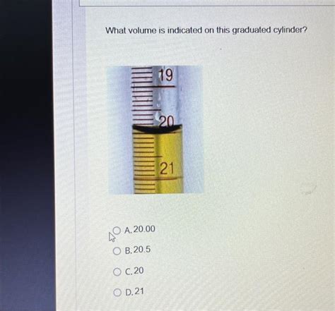 Solved What Volume Is Indicated On This Graduated Cylinder Chegg