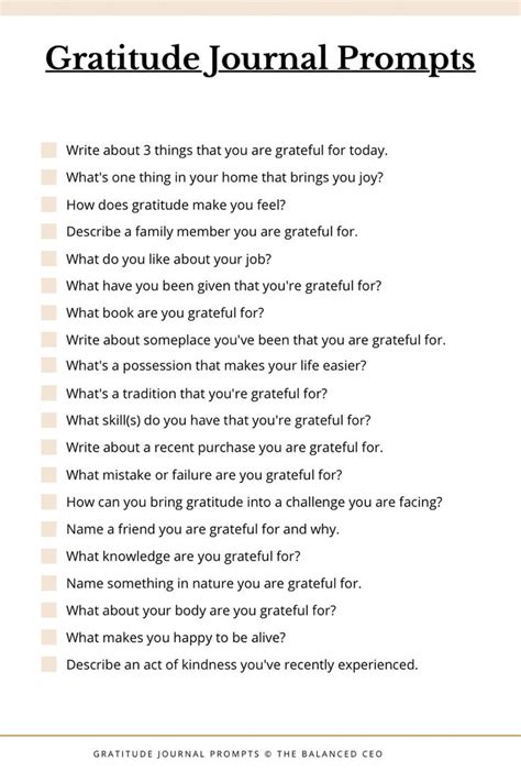 Gratitude Journal Prompts Practice Daily Gratitude