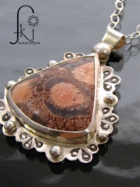 Silver Pendant With Birdseye Rhyolite Semiprecious Gemstone Etsy