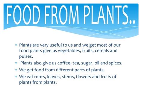 Food from plants