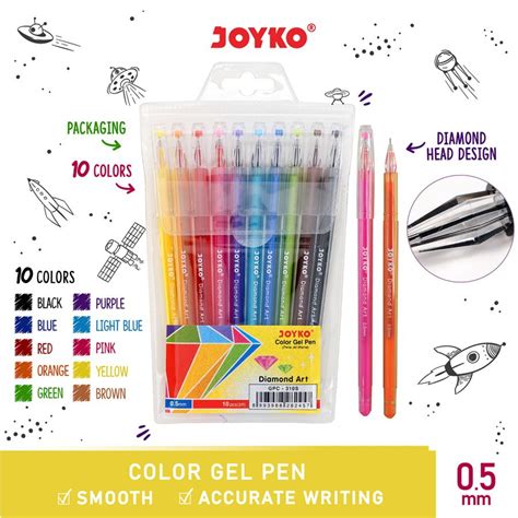 Jual Nokida Diamond Art Color Gel Pen Joyko GPC 310S 1 Set 10 Pcs