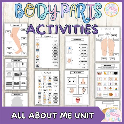 Body Parts Activities Posters Puzzles Worksheets All About Me Unit