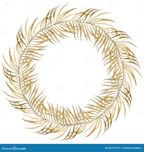 Wreath of dry palm leaves stock image. Image of party - 241107915