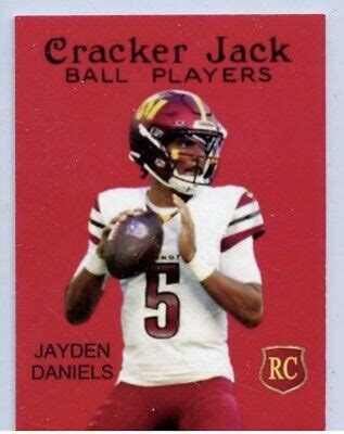 Jayden Daniels 2024 Cracker Jack 2 1 4 X 3 Ball Players Card W RC