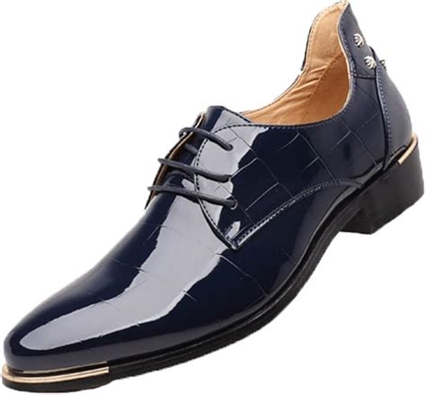 Orosua Herren Derbys Einfarbige Lackschuhe Aus Lackleder Langlebige