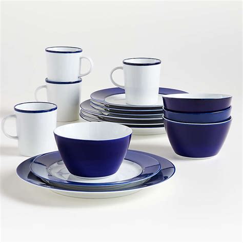 Maison Cobalt Blue 16 Piece Dinnerware Set Reviews Crate Barrel