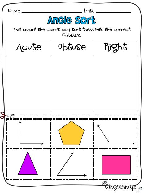 Acute Right And Obtuse Angles Worksheet