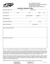 North Carolina Variance Request Form Fill Out Sign Online And