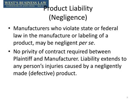 Chapter 13 Strict Liability And Prduct Liability Ppt Download