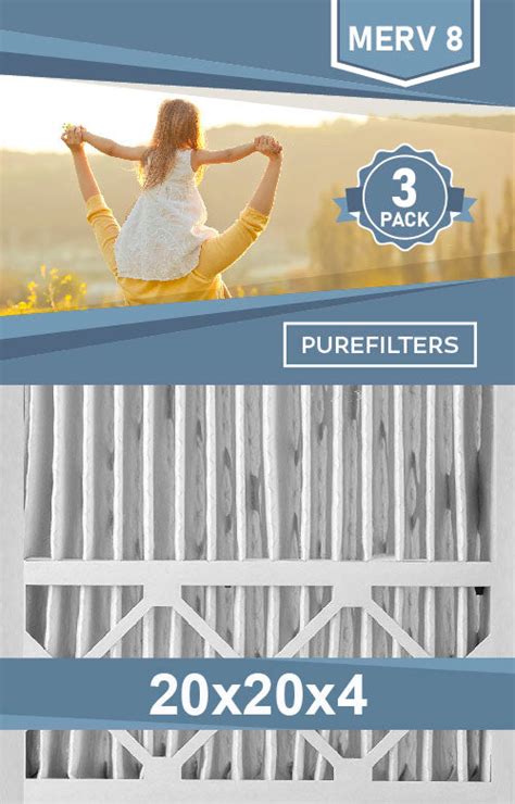 Pleated 20x20x4 Furnace Filters - (3-Pack) - MERV 8, MERV 11 and MERV ...