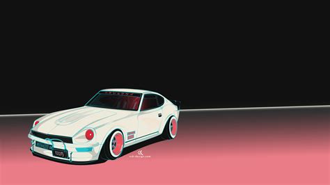 Women Datsun Jdm Japanese Cars Lofi Clouds Pickup Trucks Artwork