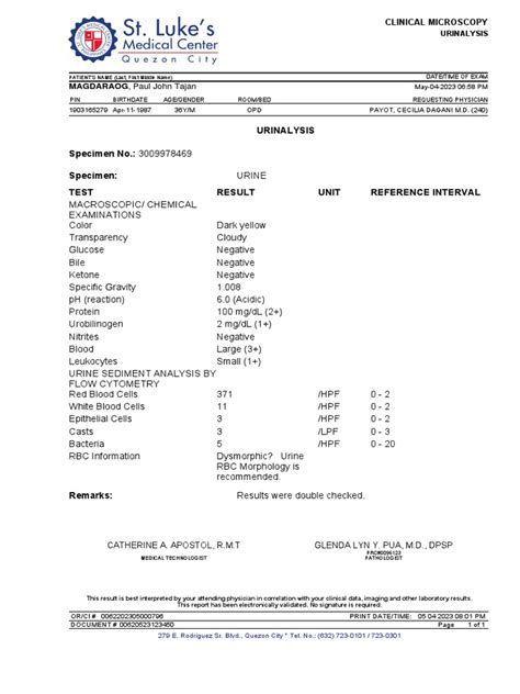 Urinalysis PDF | PDF | Medical Specialties | Clinical Medicine