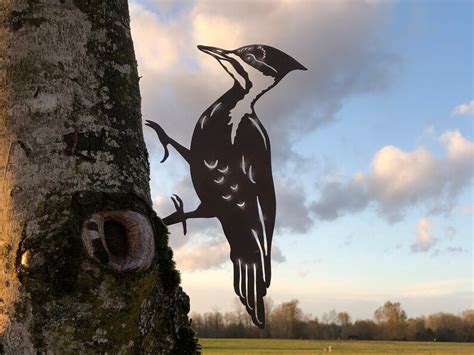 Pileated Woodpecker Metal Bird Art Decoration For Your Yard Or Tree