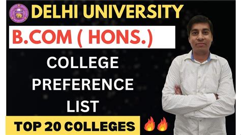 College Preference List B Hons Delhi University CSAS Phase 2