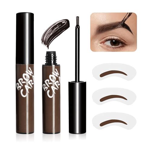 Brow Tattoo Peel Off Tint Eyebrow Gel Tint With Eyebrow Stencils Brow Gel