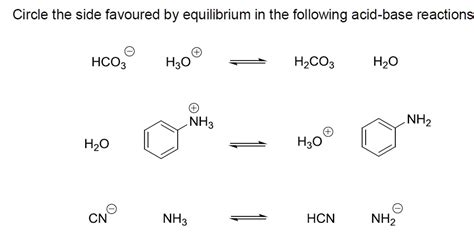 Solved Circle The Side Favoured By Equilibrium In The Following Acid