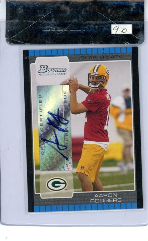 2005 Bowman 112 Aaron Rodgers Rookie Auto Beckett Raw Card Review 9