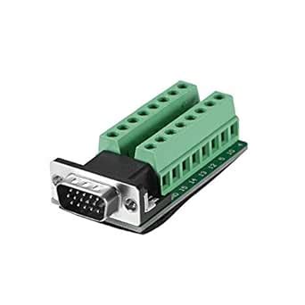 Uxcell D Sub DB15 Breakout Board Connector 15 Pin 3 Row Male Port