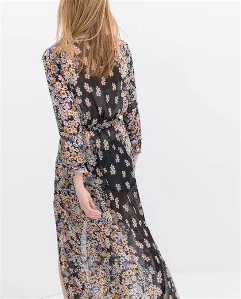 Zara Trafaluc Floral Printed Sheer Maxi Dress Women S Fashion Dresses