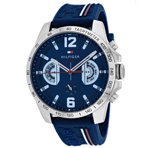 Tommy Hilfiger 1791476 Decker 46MM Men S Blue Silicone Watch EBay