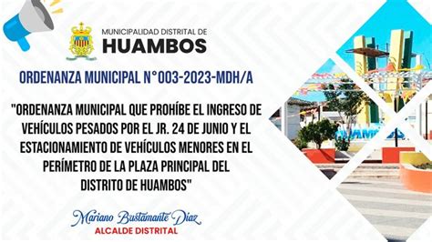 Ordenanza Municipal N Mdh A Noticias Municipalidad