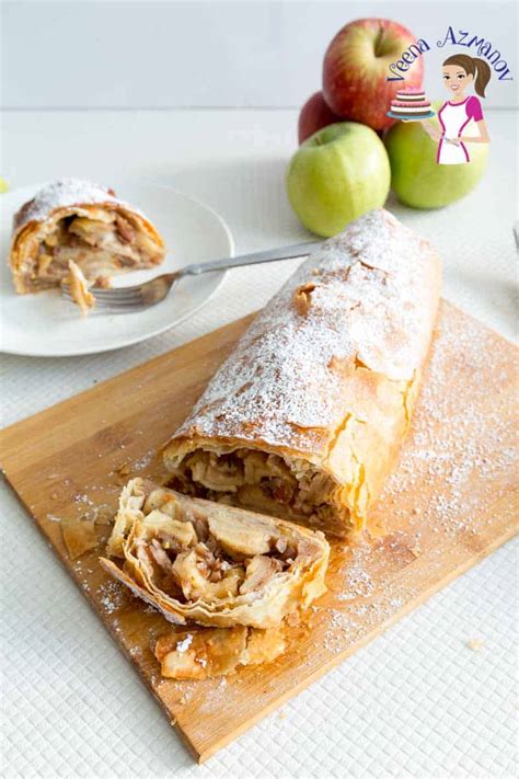 Easy Apple Strudel Recipe With Filo Pastry Veena Azmanov