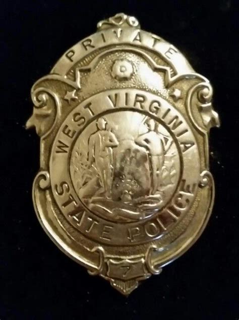 WV State police Private badge obsolete wvsp Police Badges, Police Cars, Wv State, Virginia Hill ...