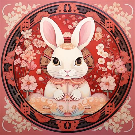 Premium AI Image A Bunny Is Sitting In Pink And Red Paper In The