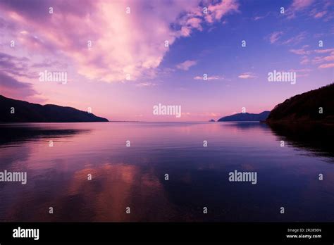 Lake Biwa At Dawn Stock Photo Alamy