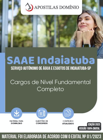 Apostila Saae Indaiatuba Sp Cargos De N Vel Fundamental Completo