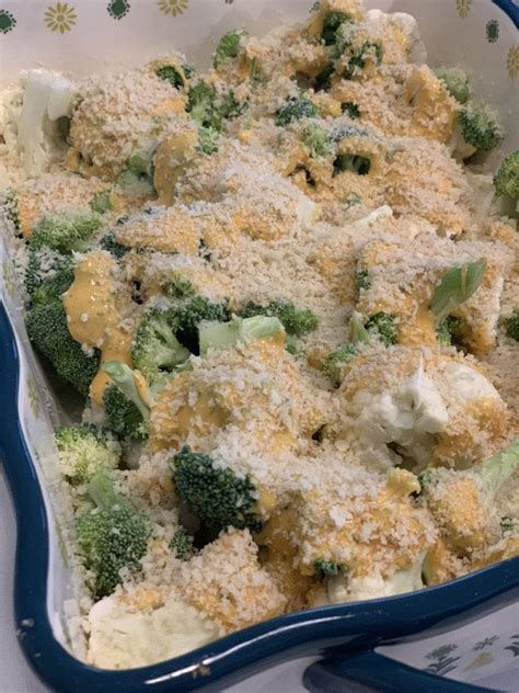 Easy Cheesy Broccoli And Cauliflower Bake Pound Dropper