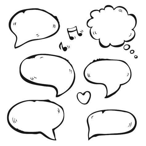 Premium Vector Speech Bubble Vector Set Hand Drawn Collection