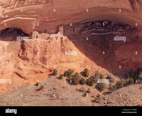 Mummy Cave Ruin Canyon De Chelly National Monument Arizona Stock