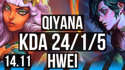 Qiyana Vs Hwei Mid 2415 7 Solo Kills Legendary 49k Dmg 600