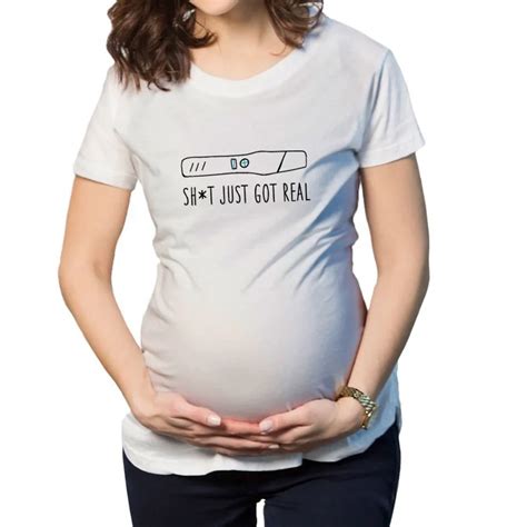 Casual Print Funny Maternity Pregnant T Shirts Women Cotton Cute