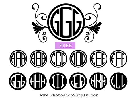 Circle Monogram Font - Photoshop Supply