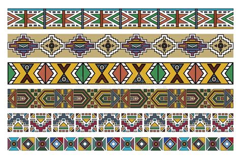 Ndebele African Border Pattern Art 2 Stock Vector - Illustration of ...