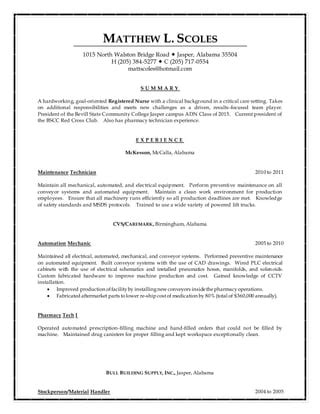 Matt Updated Resume Pdf