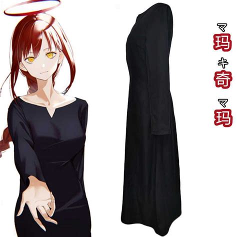 Makima Cosplay Vestido Negro Anime Motosierra Hombre Traje Peluca Manga