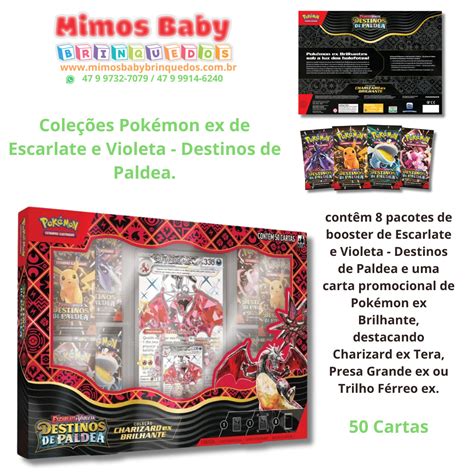 Box Pokémon Destinos De Paldea Charizard Ex Brilhante Copag Maior