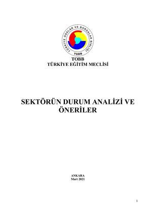 Calaméo TOBB Türkiye Eğitim Meclisi Sektörün Durum Analizi Ve